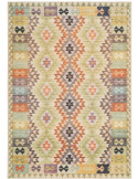 Tapis kilim en polyester beige vert et terracotta 200x300 cm Tazira