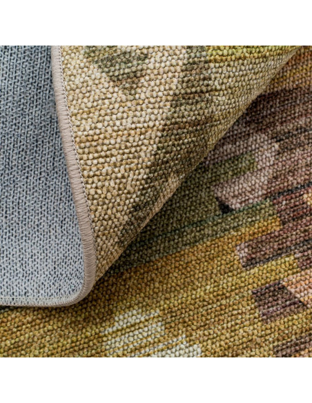 Tapis kilim en polyester beige vert et terracotta 200x300 cm Tazira