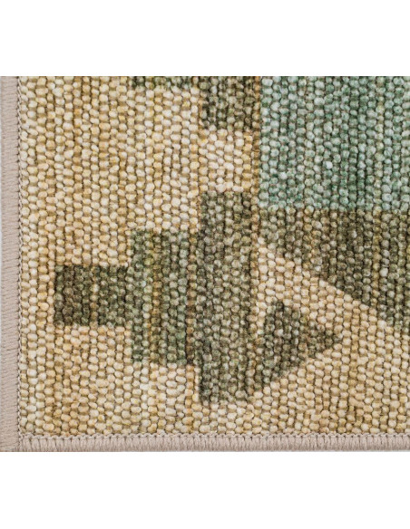 Tapis kilim en polyester beige vert et terracotta 200x300 cm Tazira