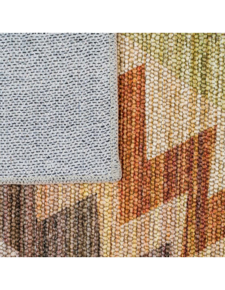 Tapis kilim en polyester beige vert et terracotta 200x300 cm Tazira