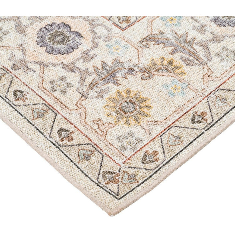 Tapis oriental vintage beige et rose...