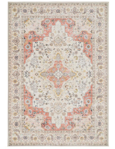 Tapis oriental vintage beige et rose 160x230 cm Mirava