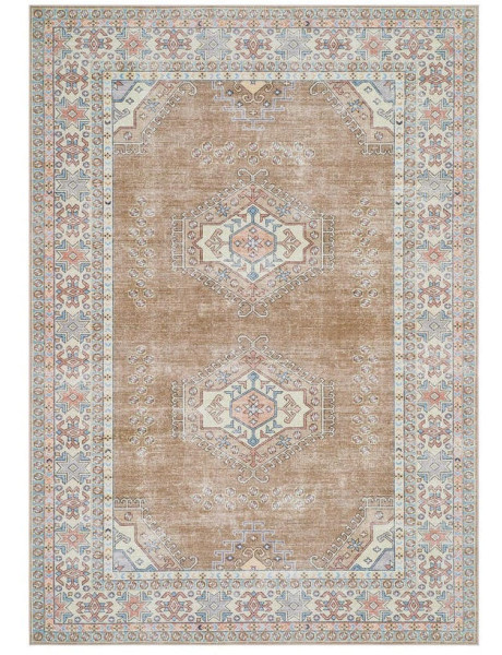 Tapis oriental vintage beige et bleu 160x230 cm Solvaya