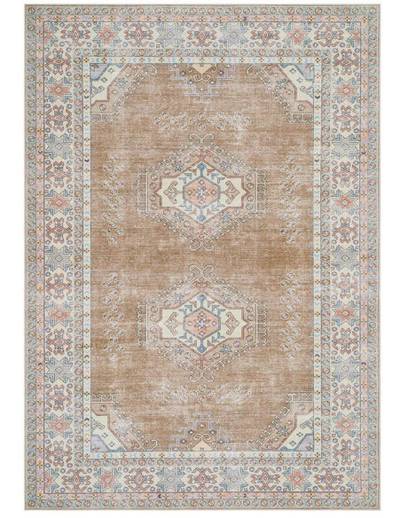 Tapis oriental vintage beige et bleu 160x230 cm Solvaya