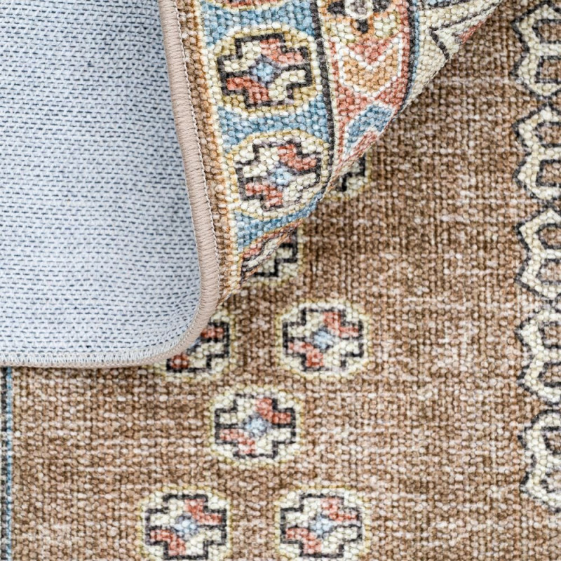 Tapis oriental vintage beige et bleu...