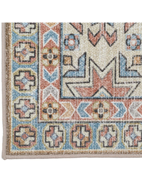 Tapis oriental vintage beige et bleu 160x230 cm Solvaya