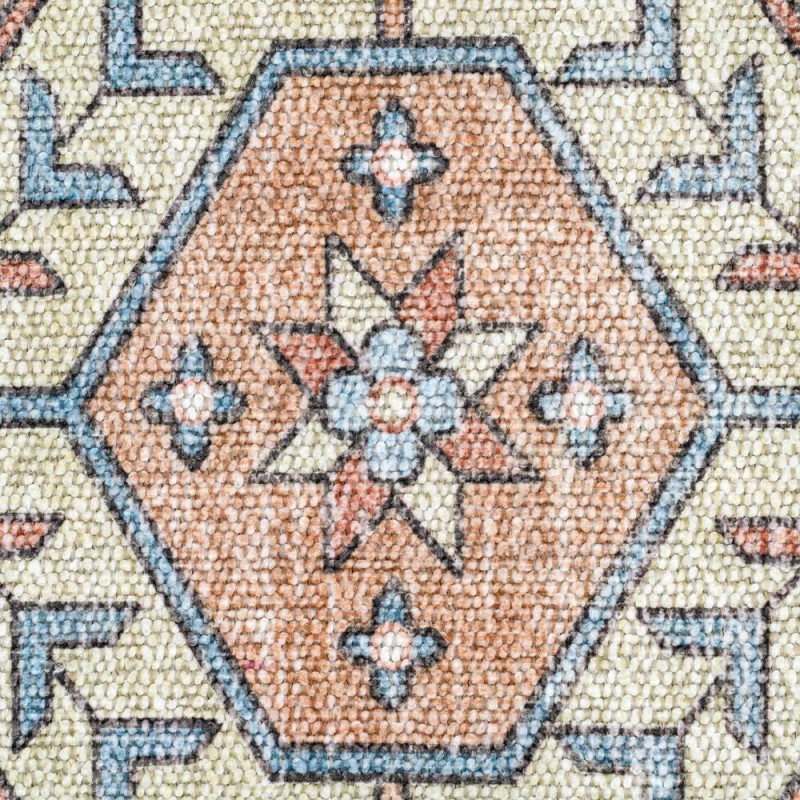 Tapis oriental vintage beige et bleu...