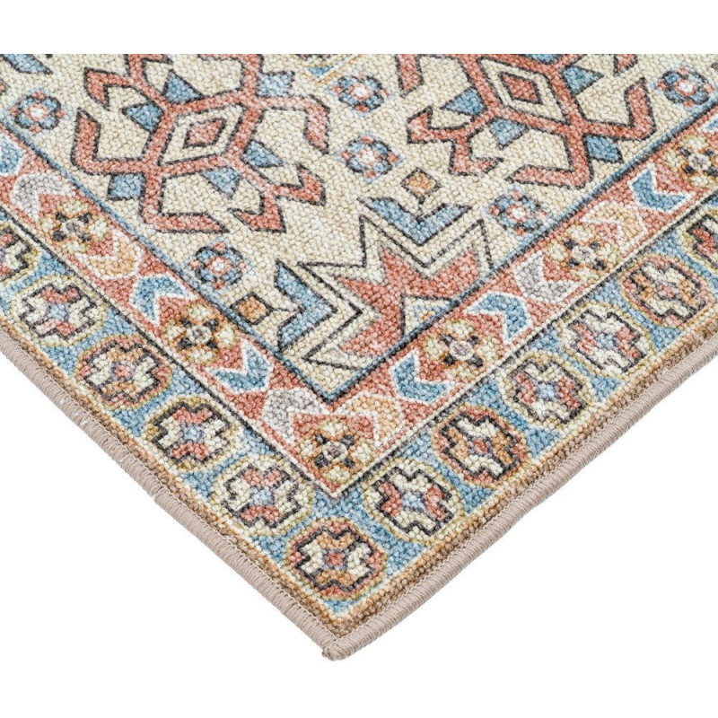 Tapis oriental vintage beige et bleu...