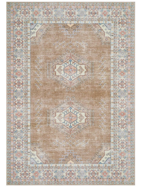 Tapis oriental vintage beige et bleu 200x300 cm Solvaya