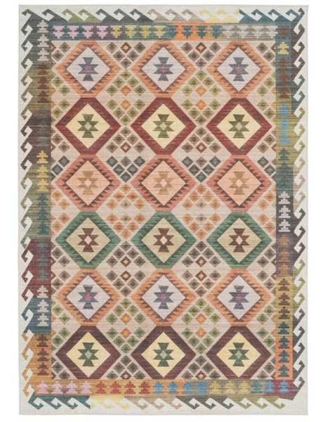 Tapis kilim ethnique beige terracotta 160x230 cm Zayrane