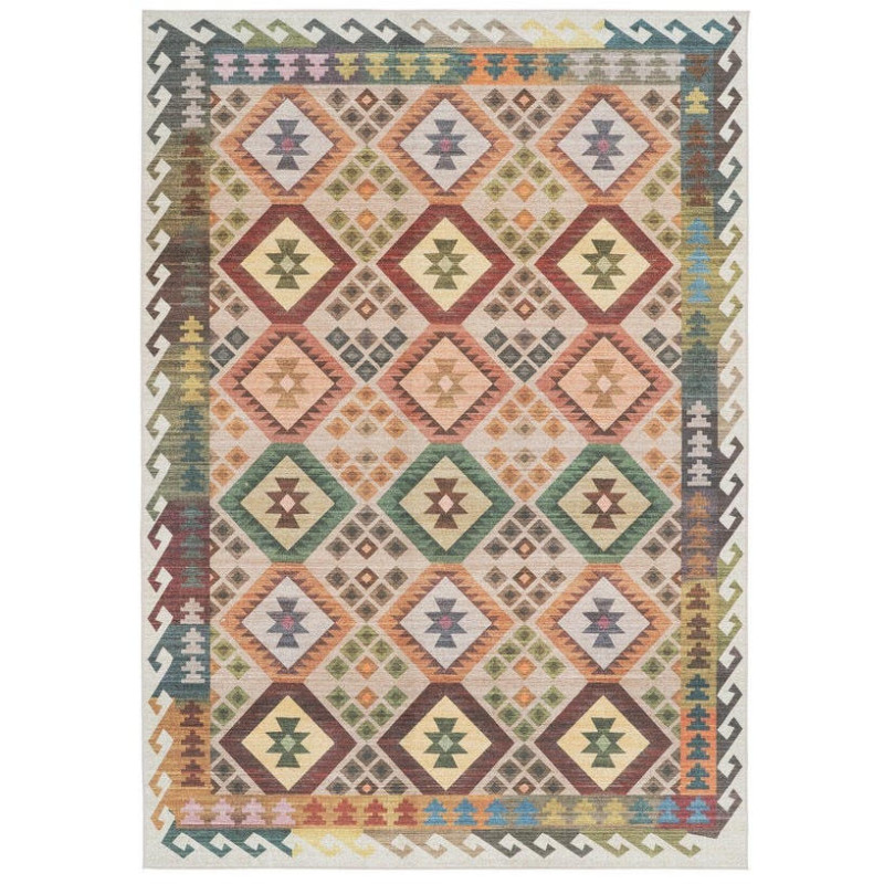 Tapis kilim ethnique beige terracotta...