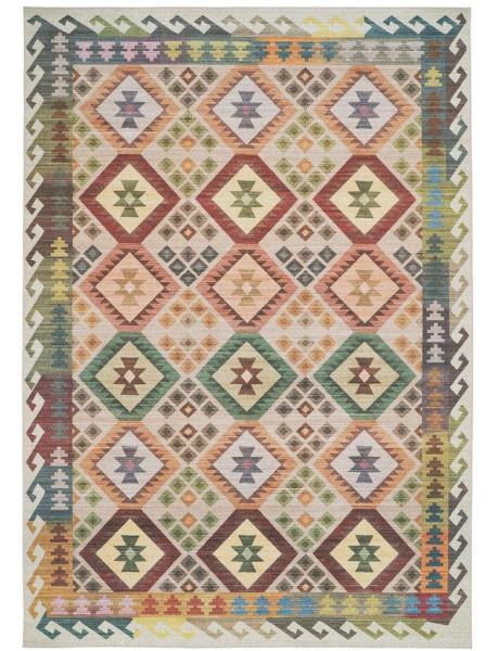 Tapis kilim ethnique beige terracotta 200x300 cm Zayrane