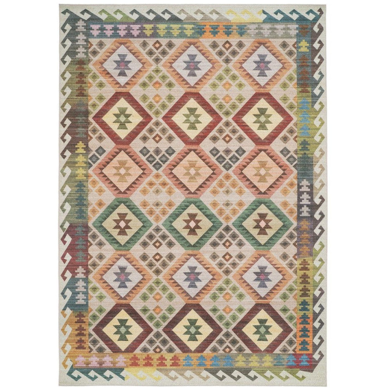 Tapis kilim ethnique beige terracotta...