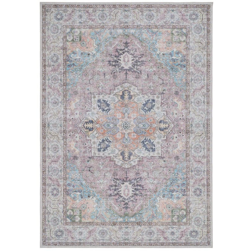 Tapis oriental pastel en polyester...