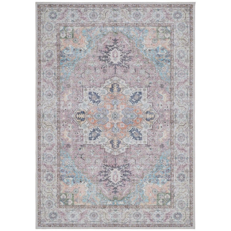 Tapis oriental pastel en polyester...