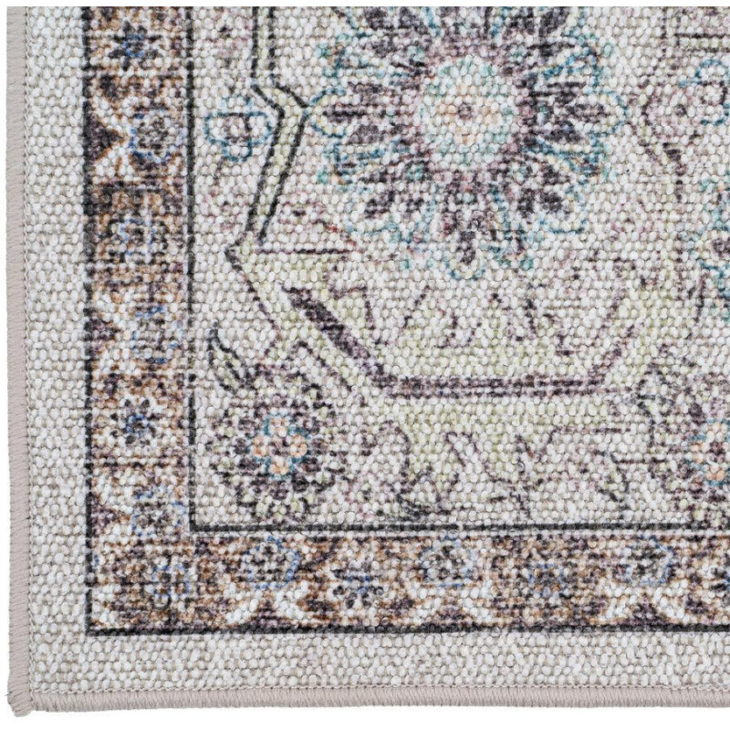 Tapis oriental pastel en polyester...