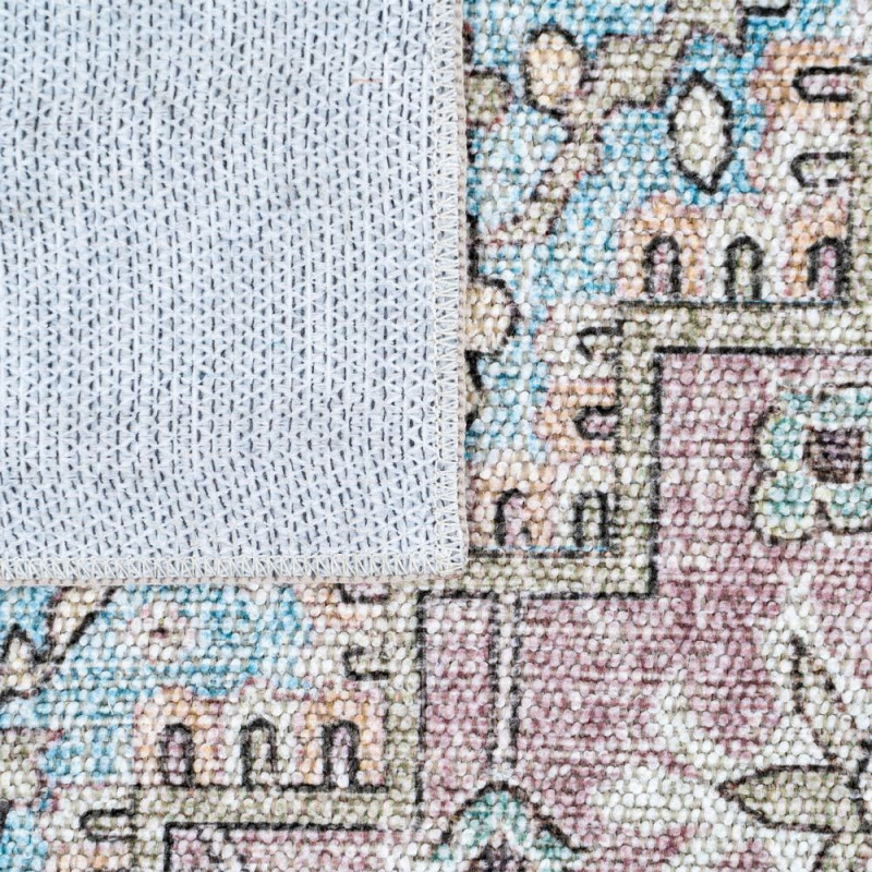 Tapis oriental pastel en polyester...