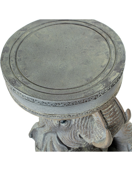 Table d’appoint éléphant en résine grise Eloria