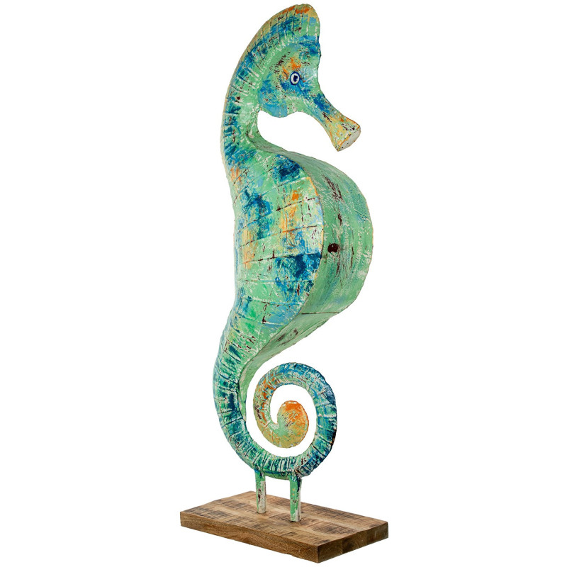 Sculpture hippocampe en fer patiné...
