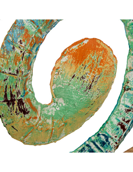 Sculpture hippocampe en fer patiné turquoise 163 cm Marélys