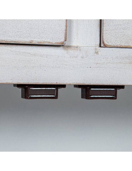 Meuble d’entrée en bois blanc décapé 2 tiroirs 2 portes 80x30x81 cm Linoréa