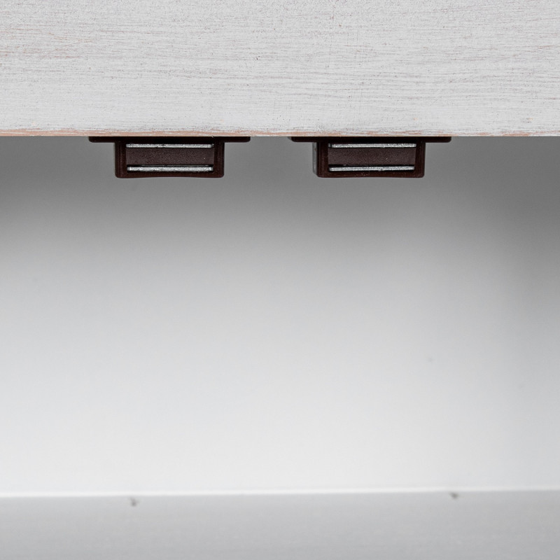 Meuble TV blanc décapé en bois 8...