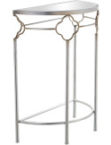 Console demi-lune miroir métal argenté 60x30,5x75 cm Lunaria