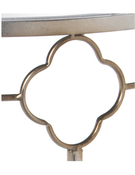 Console demi-lune miroir métal argenté 60x30,5x75 cm Lunaria