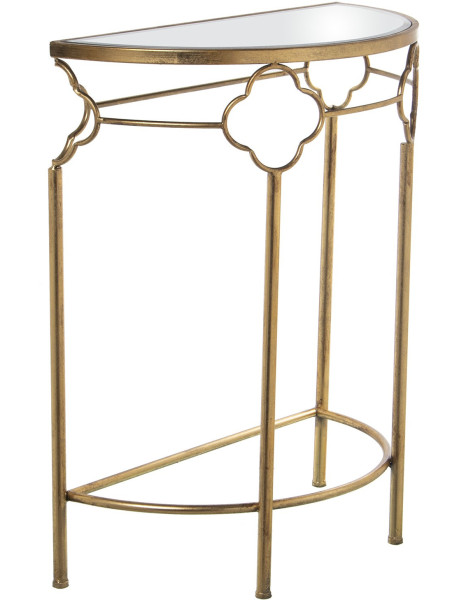 Console demi-lune miroir doré 60x30,5x75 cm Lunaria