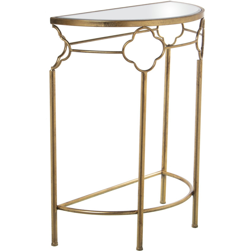 Console demi-lune miroir doré...