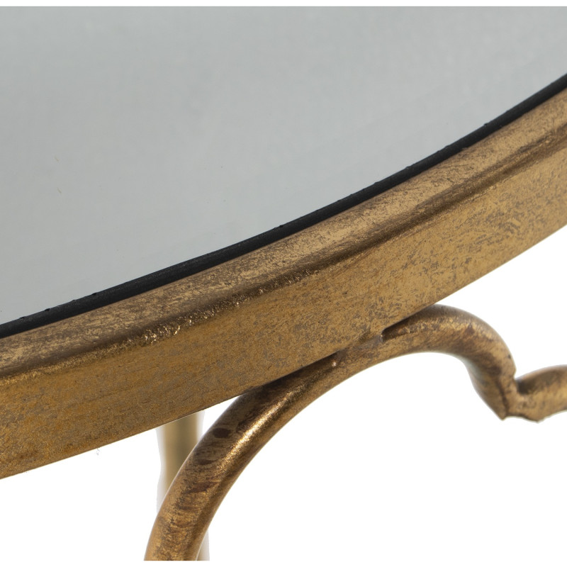 Console demi-lune miroir doré...