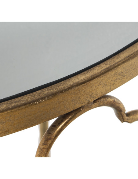 Console demi-lune miroir doré 60x30,5x75 cm Lunaria