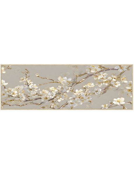 Tableau fleurs de cerisier cadre bois naturel 150x50 cm...
