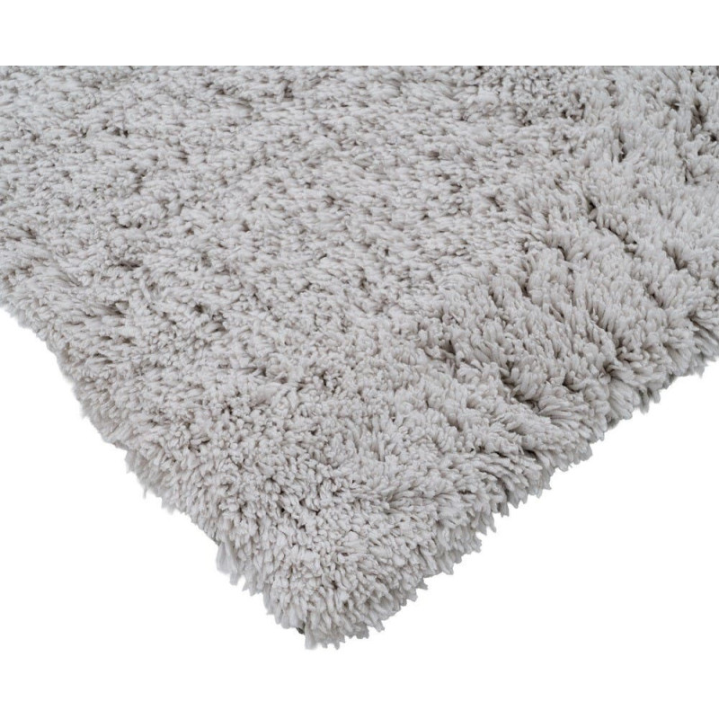 Tapis de salon shaggy gris clair à...