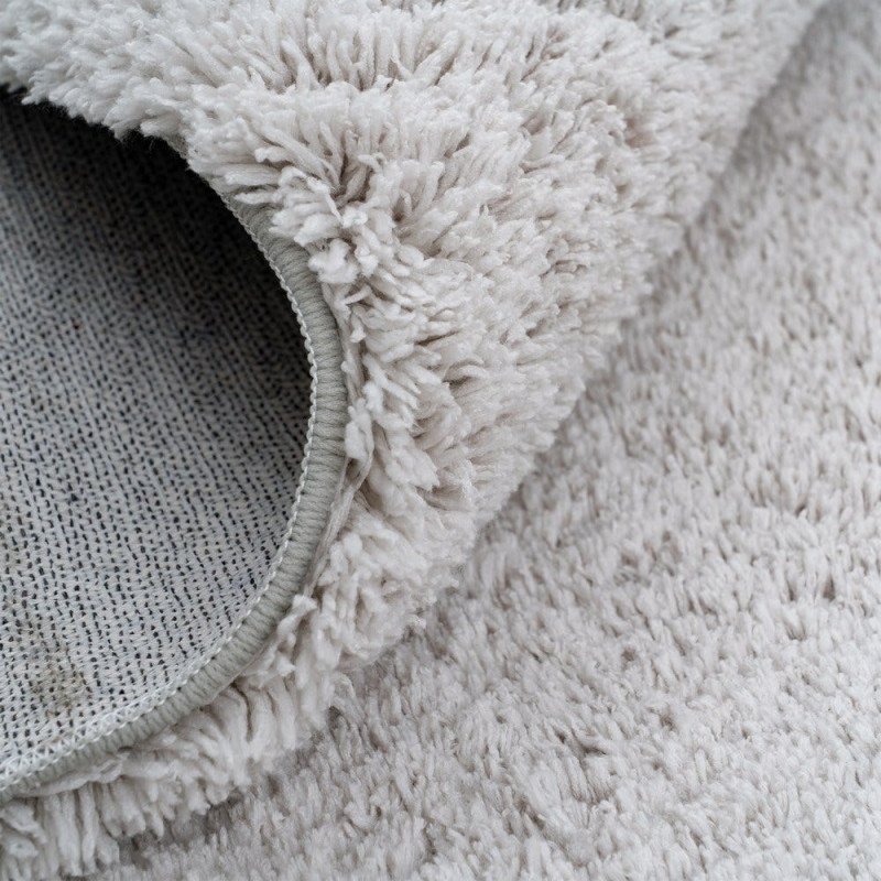 Tapis de salon shaggy gris clair à...