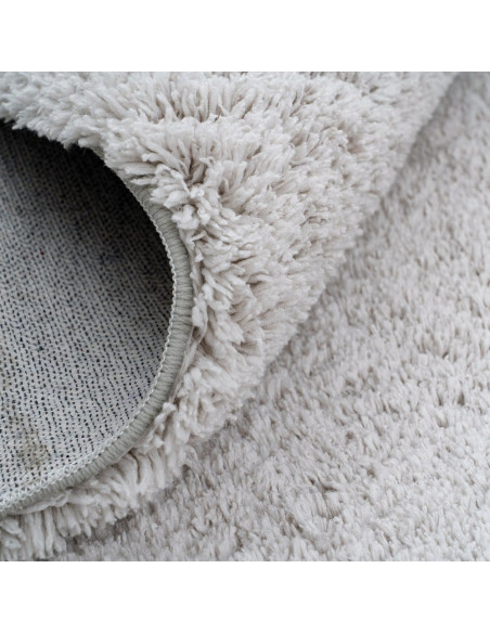 Tapis de salon shaggy gris clair à poils longs 200x300 cm Velisia