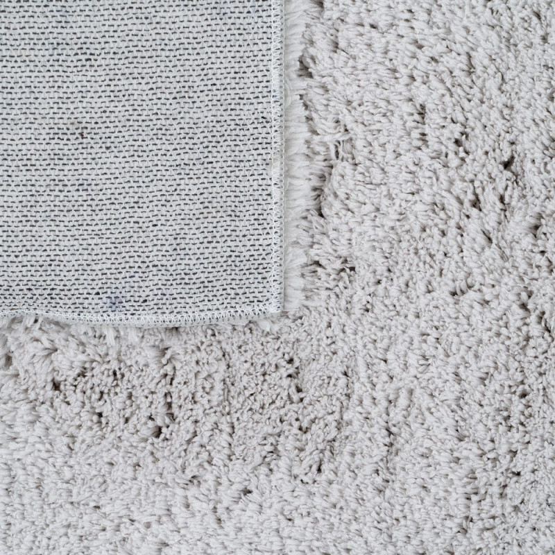 Tapis de salon shaggy gris clair à...
