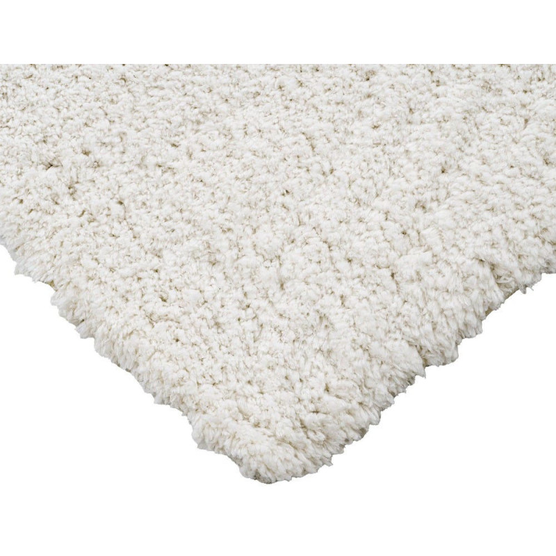 Tapis blanc cassé poils longs en...