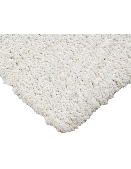 Tapis blanc cassé poils longs en polyester 200x300 cm Velisia