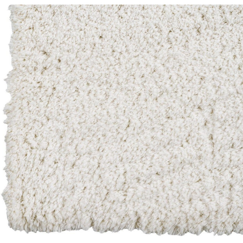 Tapis blanc cassé poils longs en...