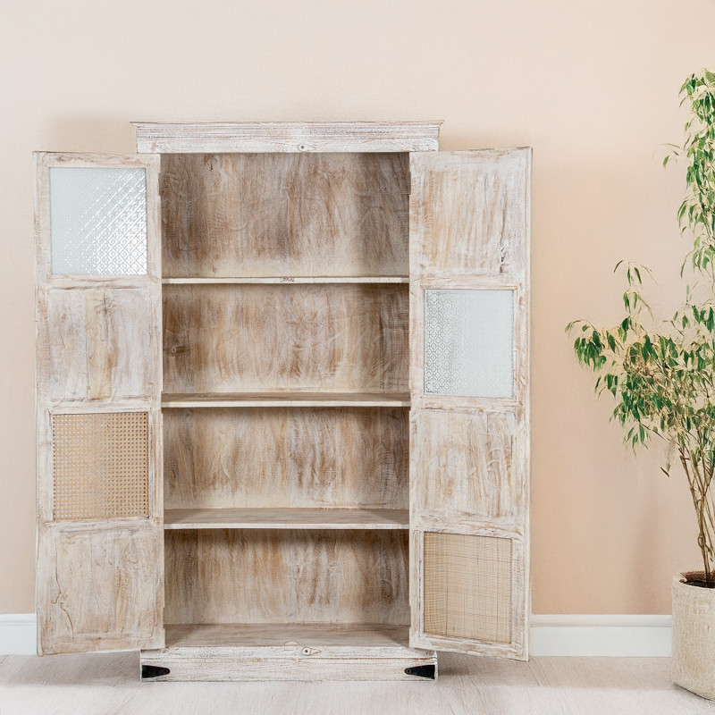 Armoire blanche en manguier et...