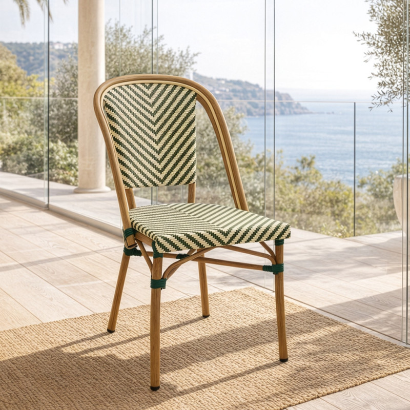 Chaise bistrot extérieure verte...
