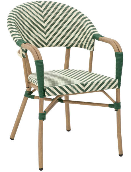 Fauteuil bistrot extérieur vert empilable 57x61x85 cm...