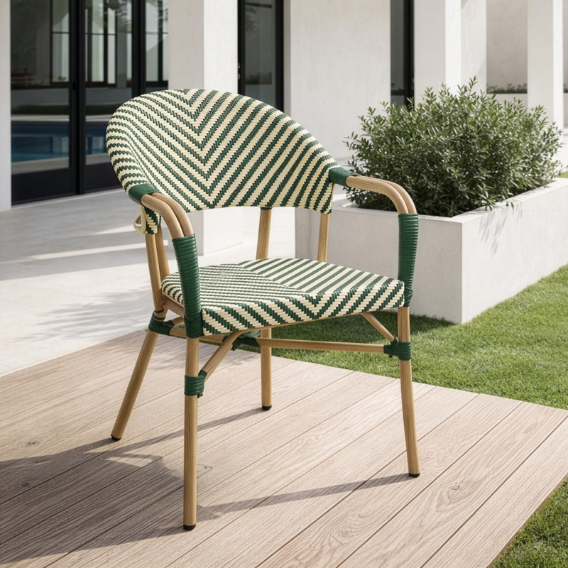 Fauteuil bistrot extérieur vert...
