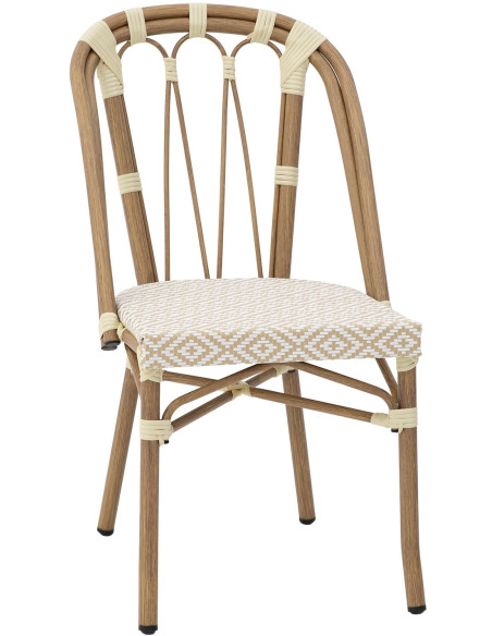 Chaise bistrot extérieur beige empilable 45x57x84 cm Rivoria