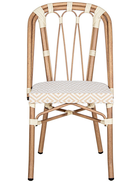 Chaise bistrot extérieur beige empilable 45x57x84 cm Rivoria