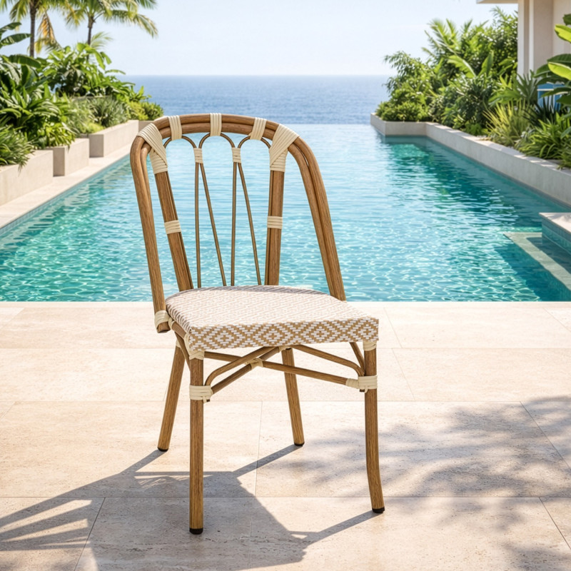 Chaise bistrot extérieur beige...