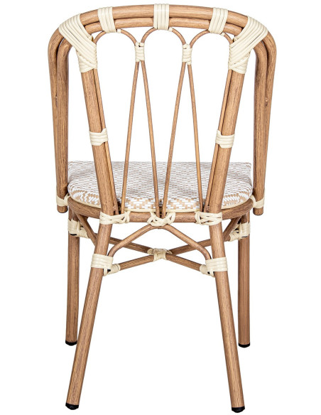 Chaise bistrot extérieur beige empilable 45x57x84 cm Rivoria