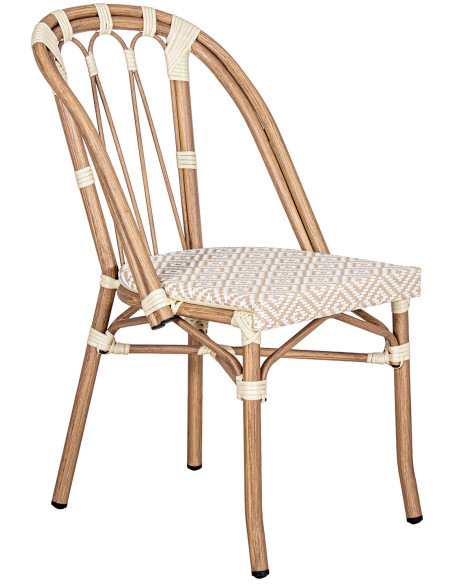 Chaise bistrot extérieur beige empilable 45x57x84 cm Rivoria