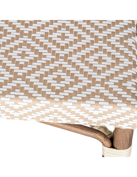 Chaise bistrot extérieur beige empilable 45x57x84 cm Rivoria